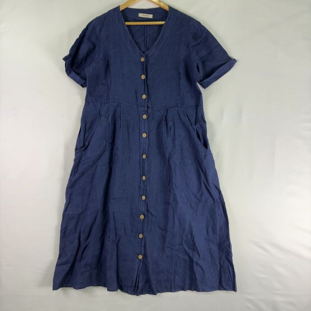 WoolOvers Linen Dress in Navy